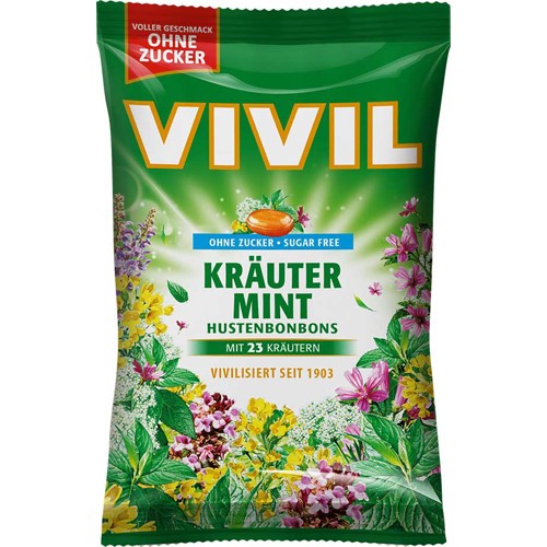 Vivil Ohne Zucker Krauter Mint Cukierki 120g