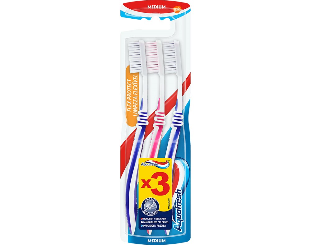 Aquafresh Flex Protect Medium Szczoteczki 3szt