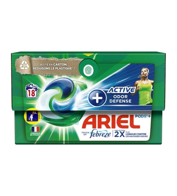 Ariel Pods+ Active Odor Defence Karton 18p 451g