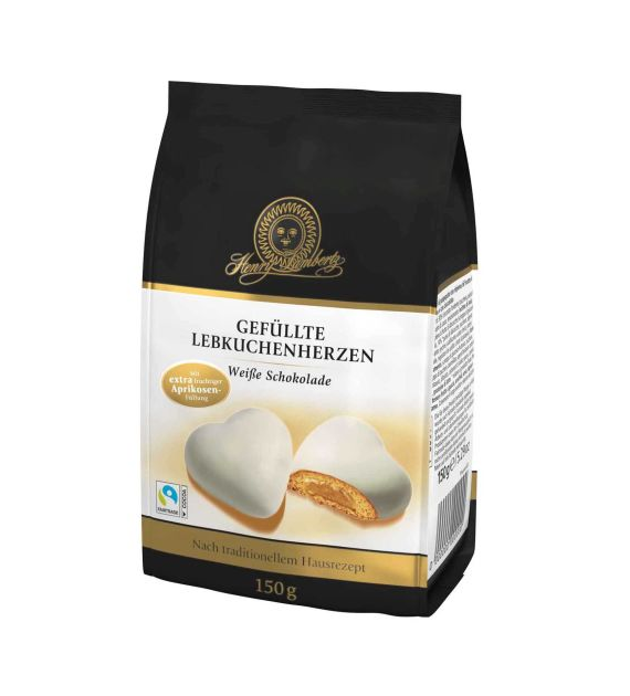 Henry Lambertz Gefullte Lebkuchenherzen Weiss 150g