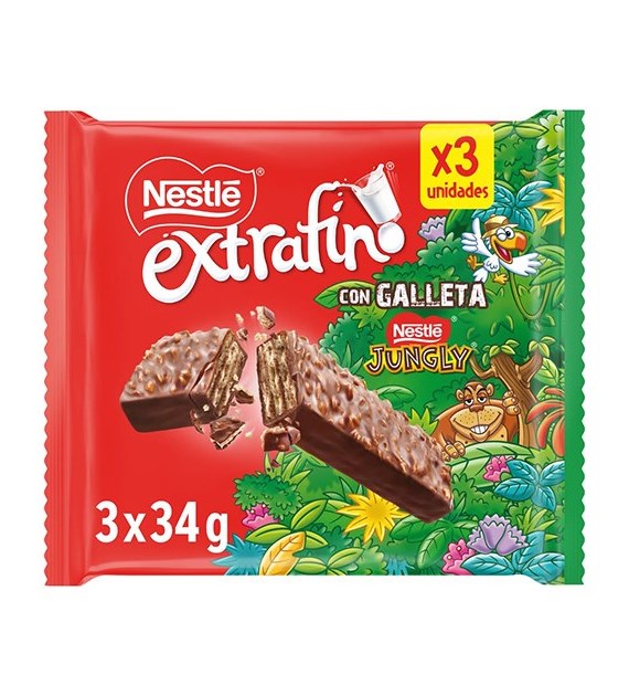 Nestle Extrafino con Galleta Jungly Batoniki 102g