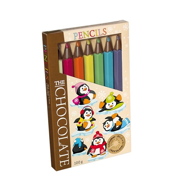The Chocolate Czekoladowe Kredki Pingwinki 100g