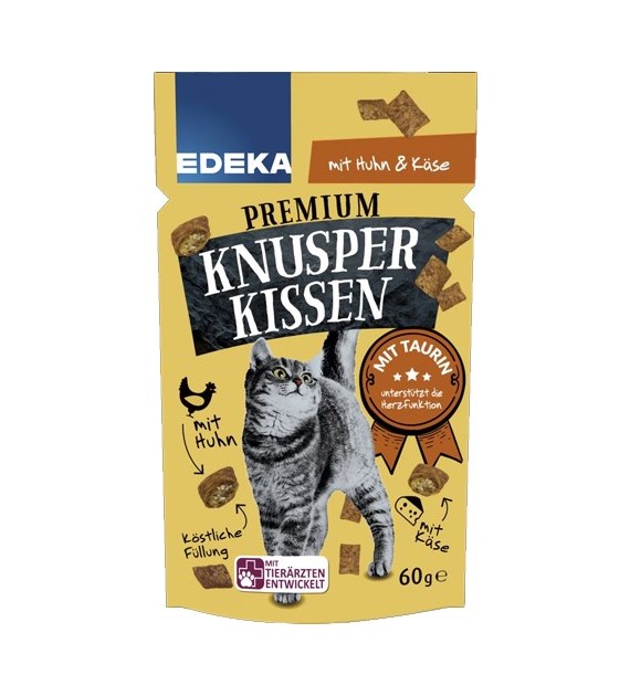 Edeka Knusper Kissen Huhn & Kase dla Kota 60g