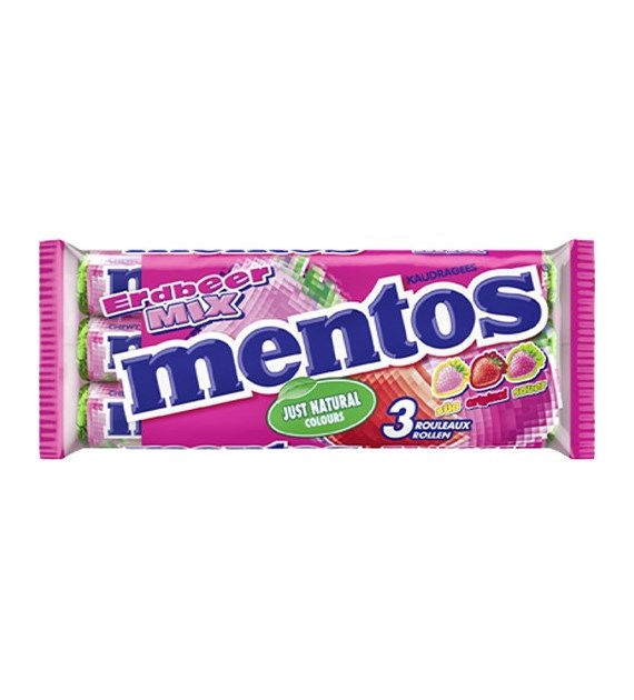 Mentos Erdbeer Mix 3x37,5g