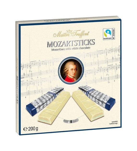 Maitre Truffout Mozart Sticks Biała Czekolada 200g