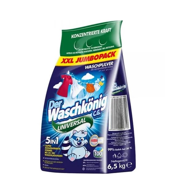 Waschkonig Universal Proszek Worek 100p 6,5kg
