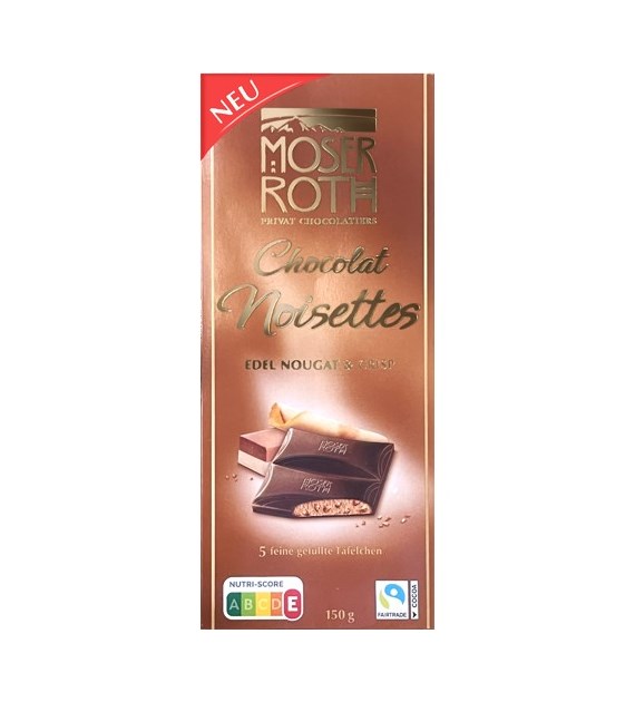 Moser Roth Chocolat Noisettes Nougat Crisp 150g