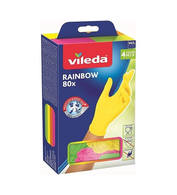 Vileda Rękawiczki Color Mix 80szt