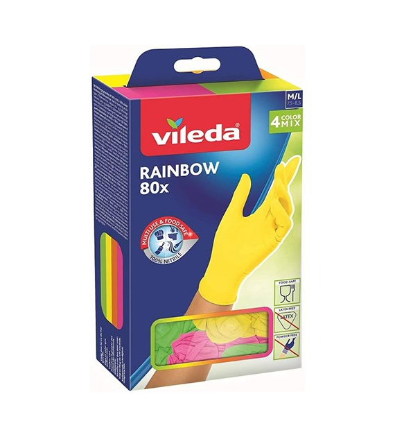 Vileda Rękawiczki Color Mix 80szt