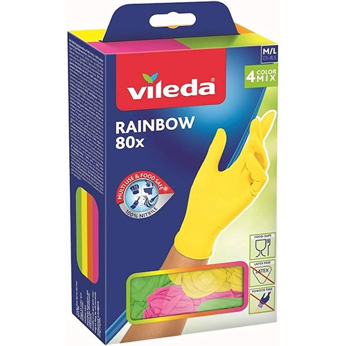 Vileda Rękawiczki Color Mix 80szt