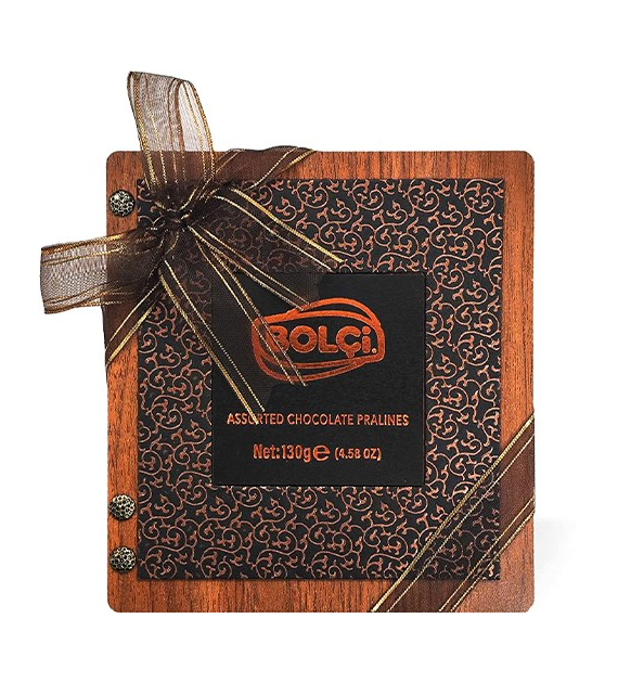Bolci Wood & Leather Bronze Box Pralinki 130g