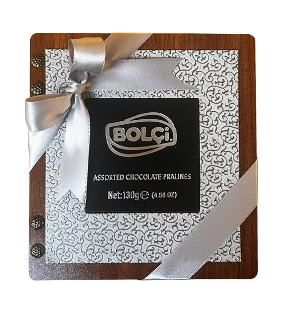 Bolci Wood & Leather Silver Box Pralinki 130g