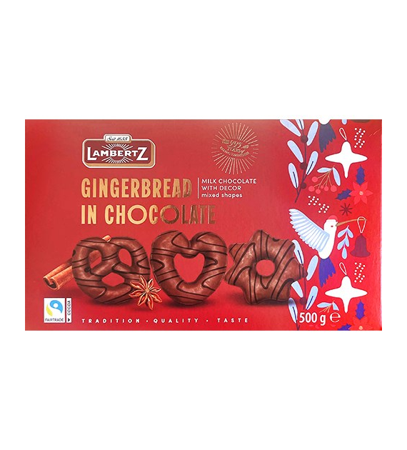 Lambertz Gingerbread in Chocolate with Decor 500g