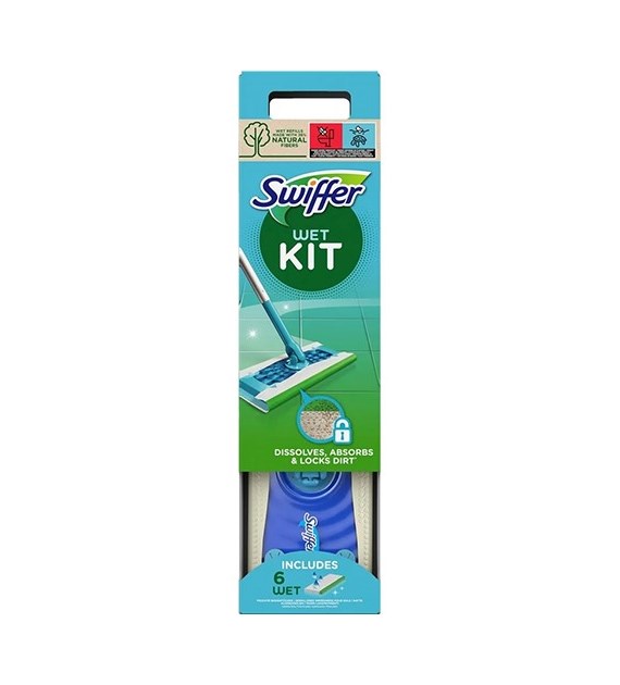 Swiffer Wet Kit Mop 1szt + Mokre Ściereczki 6szt