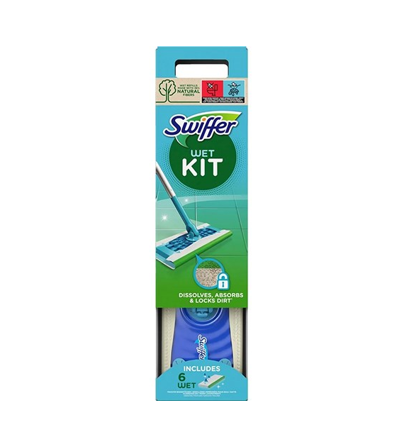 Swiffer Wet Kit Mop 1szt + Mokre Ściereczki 6szt