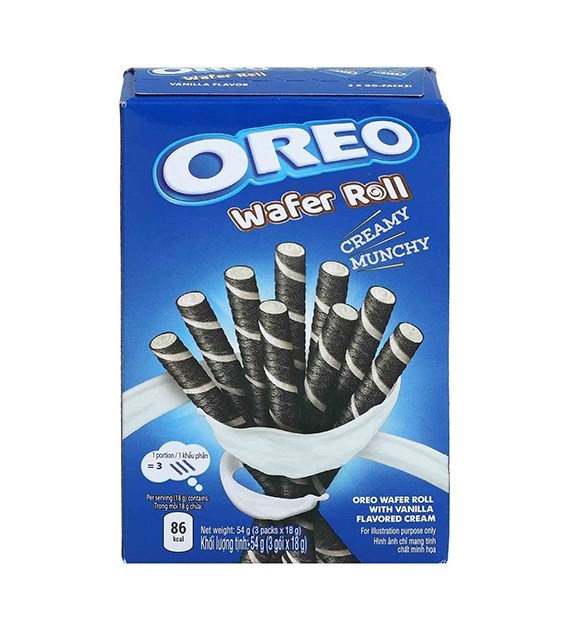 Oreo Wafer Roll Vanilla Wafelki 54g