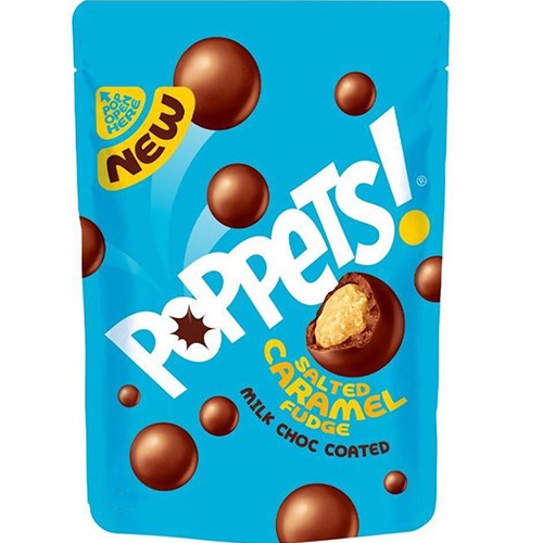 Poppets Salted Caramel Fudge Milk Choc 100g