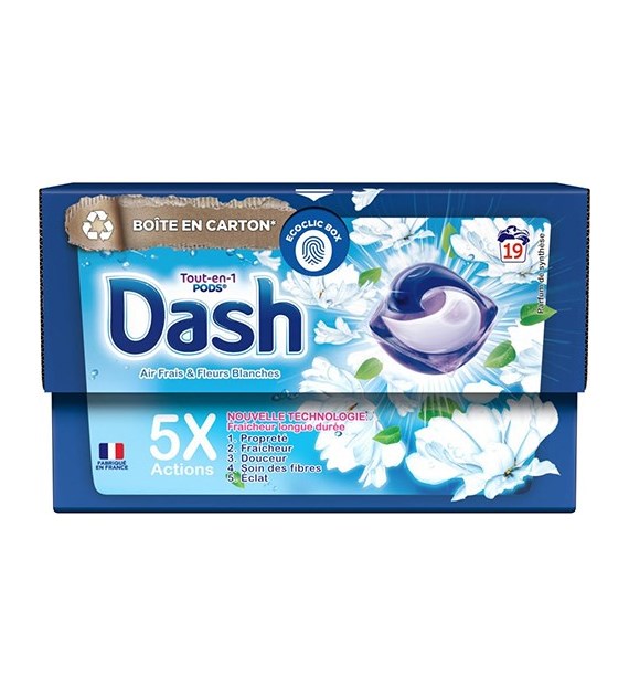 Dash Tout-en-1 Pods Air Frais & Fleurs 19p 368g
