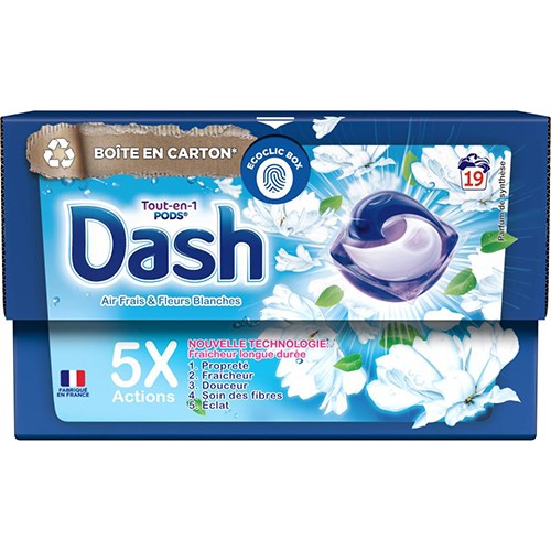 Dash Tout-en-1 Pods Air Frais & Fleurs 19p 368g