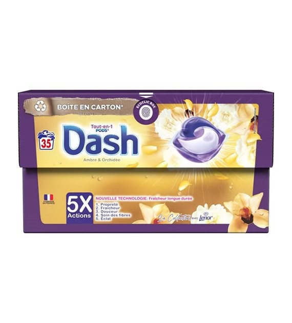 Dash Tout-en-1 Pods Ambre & Orchidee 35p 679g