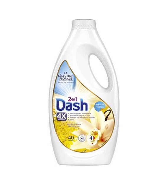 Dash 2en1 Vanille & Fleur de Mimosa Gel 40p 1,8L