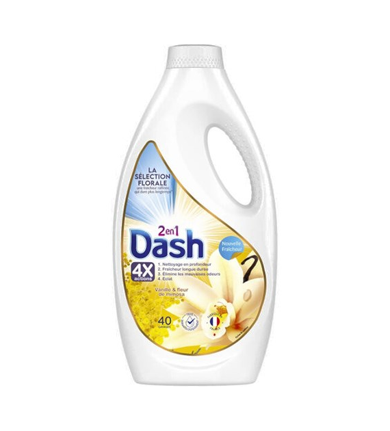 Dash 2en1 Vanille & Fleur de Mimosa Gel 40p 1,8L