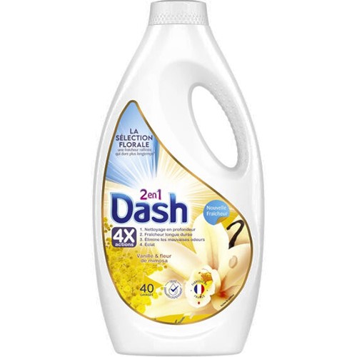 Dash 2en1 Vanille & Fleur de Mimosa Gel 40p 1,8L