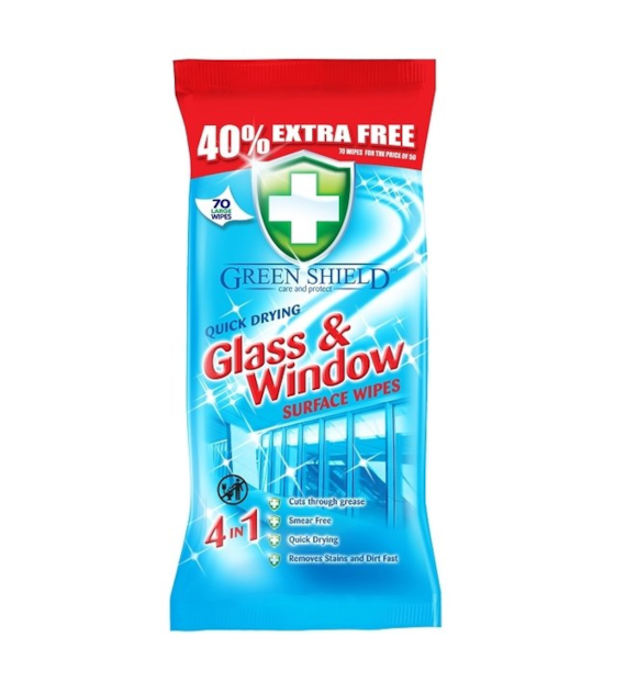 Green Shield Glass & Window Chusteczki 50/70szt