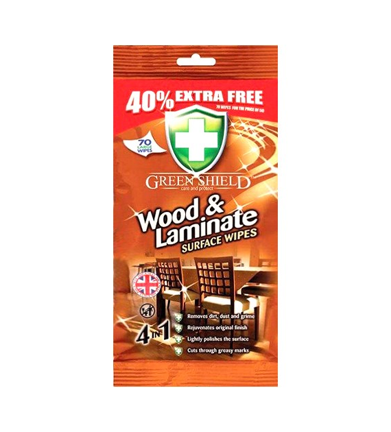 Green Shield Wood & Laminate Chusteczki 70szt