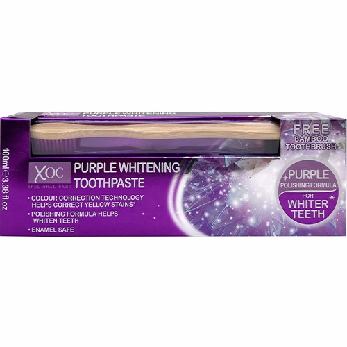 XOC Purple Whitening Pasta 100ml + Szczoteczka