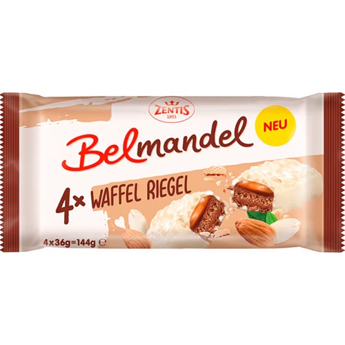 Zentis Belmandel Waffel Riegel Batoniki 4szt 144g