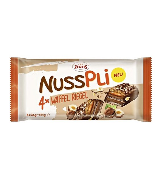 Zentis Nusspli Waffel Riegel Batoniki 4szt 144g