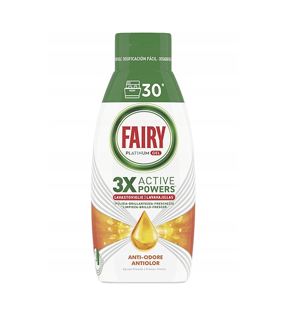Fairy Platinum Gel Anti-Odore 30 Cykli 600ml