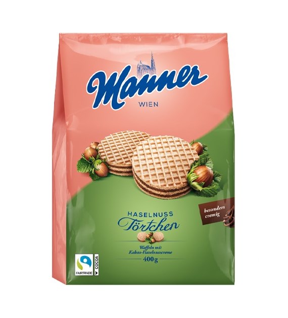 Manner Haselnuss Tortchen Wafle 400g