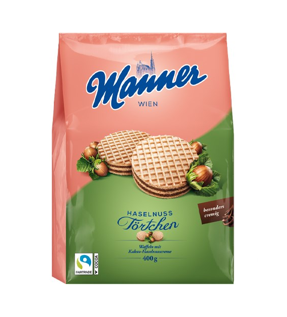 Manner Haselnuss Tortchen Wafle 400g