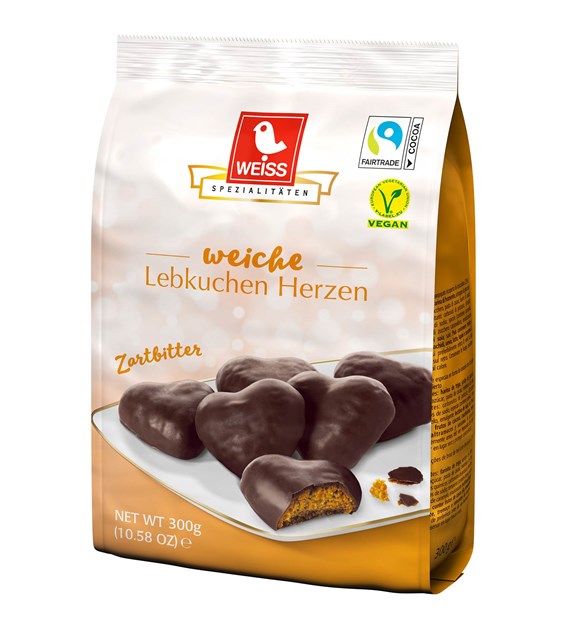 Weiss Weiche Lebkuchen Herzen Zartbitter 300g