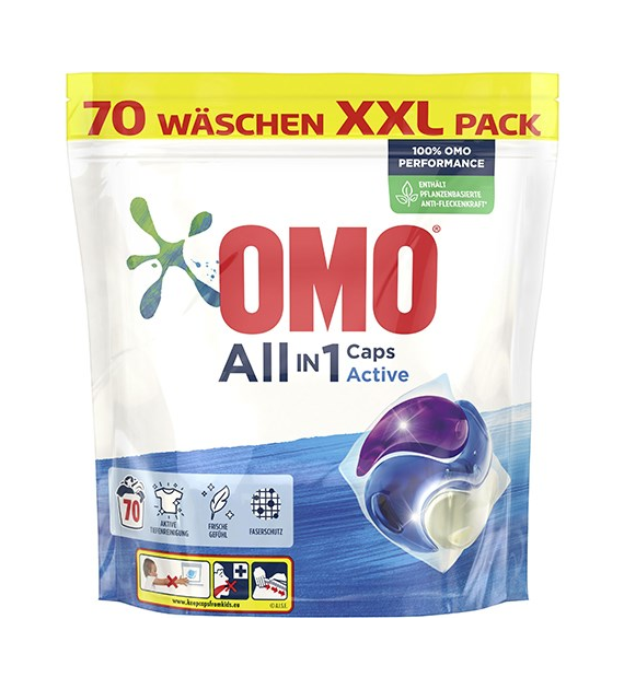 OMO All in 1 Caps Active 70p 1,8kg