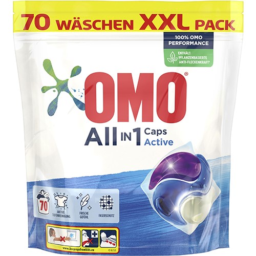 OMO All in 1 Caps Active 70p 1,8kg