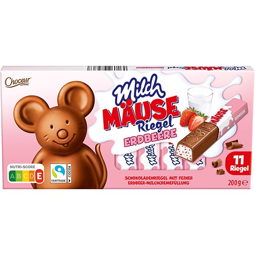 Choceur Milch Mause Riegel Erdbeere 200g