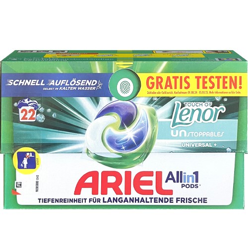 Ariel All in 1 Pods Universal+ Lenor 22p 519g