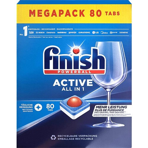 Finish Powerball Active All In 1 Tabs 80szt 1kg