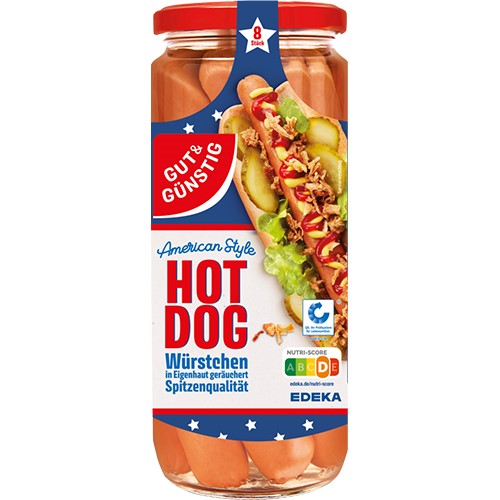 G&G Hot Dog Wurstchen Parówki 8szt 375/665g