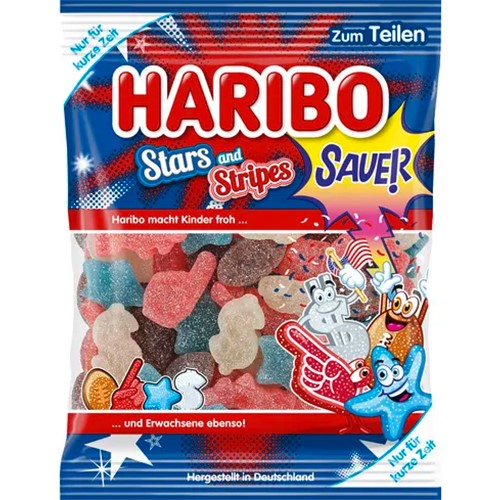 Haribo Stars and Stripes Sauer 175g