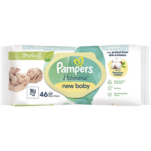 Pampers Harmonie New Baby Cotton Chusteczki 46szt