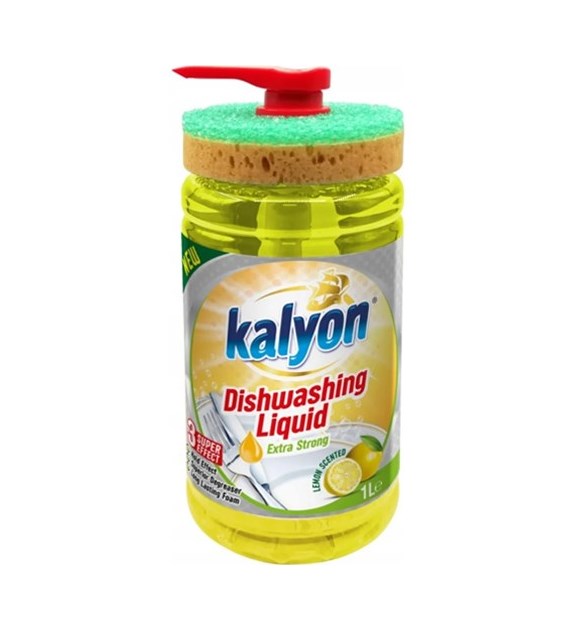 Kalyon Dishwashing Liquid Lemon do Naczyń 1L+Gąbka