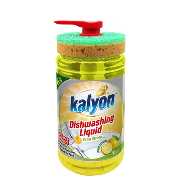 Kalyon Dishwashing Liquid Lemon do Naczyń 1L+Gąbka