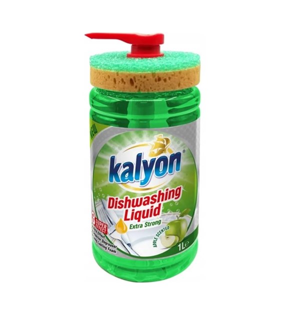 Kalyon Dishwashing Liquid Apple do Naczyń 1L+Gąbka