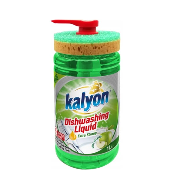 Kalyon Dishwashing Liquid Apple do Naczyń 1L+Gąbka