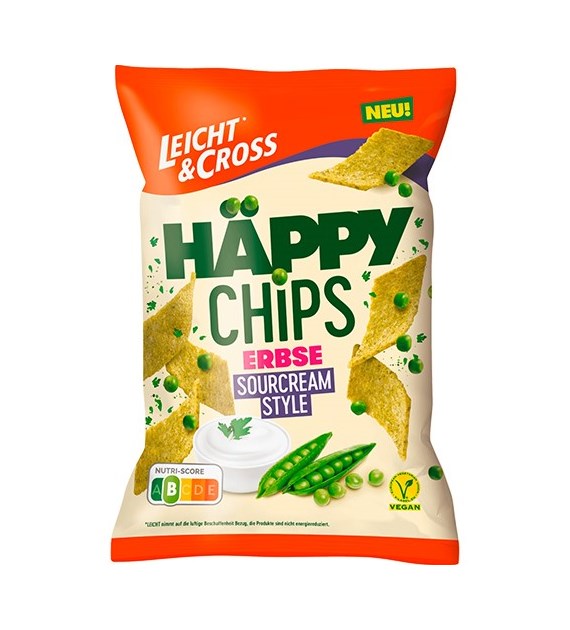Leicht & Cross Happy Chips Erbse Sourcream 90g