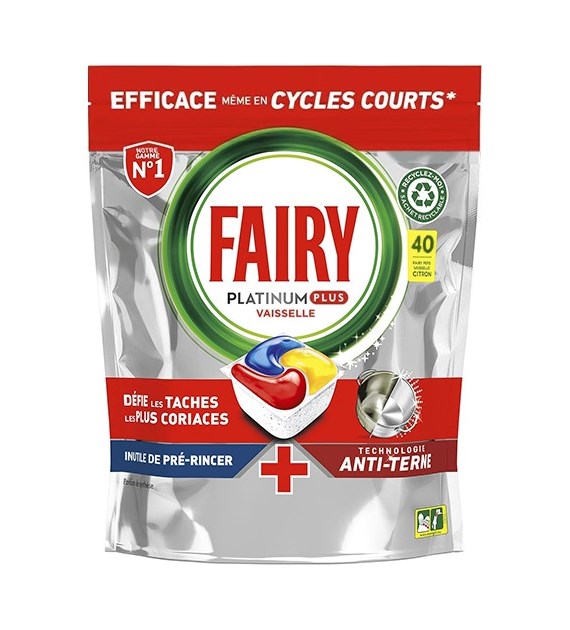 Fairy Platinum Plus Anti Terne Citron 40szt 620g